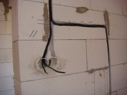installation de câblage de salle de bain